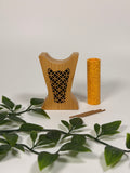 Mini Handcrafted bamboo incense burner set