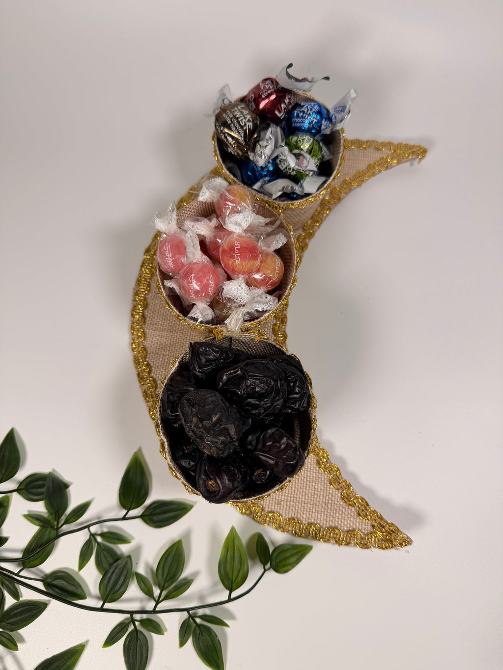 Ramadan crescent snack serving tray