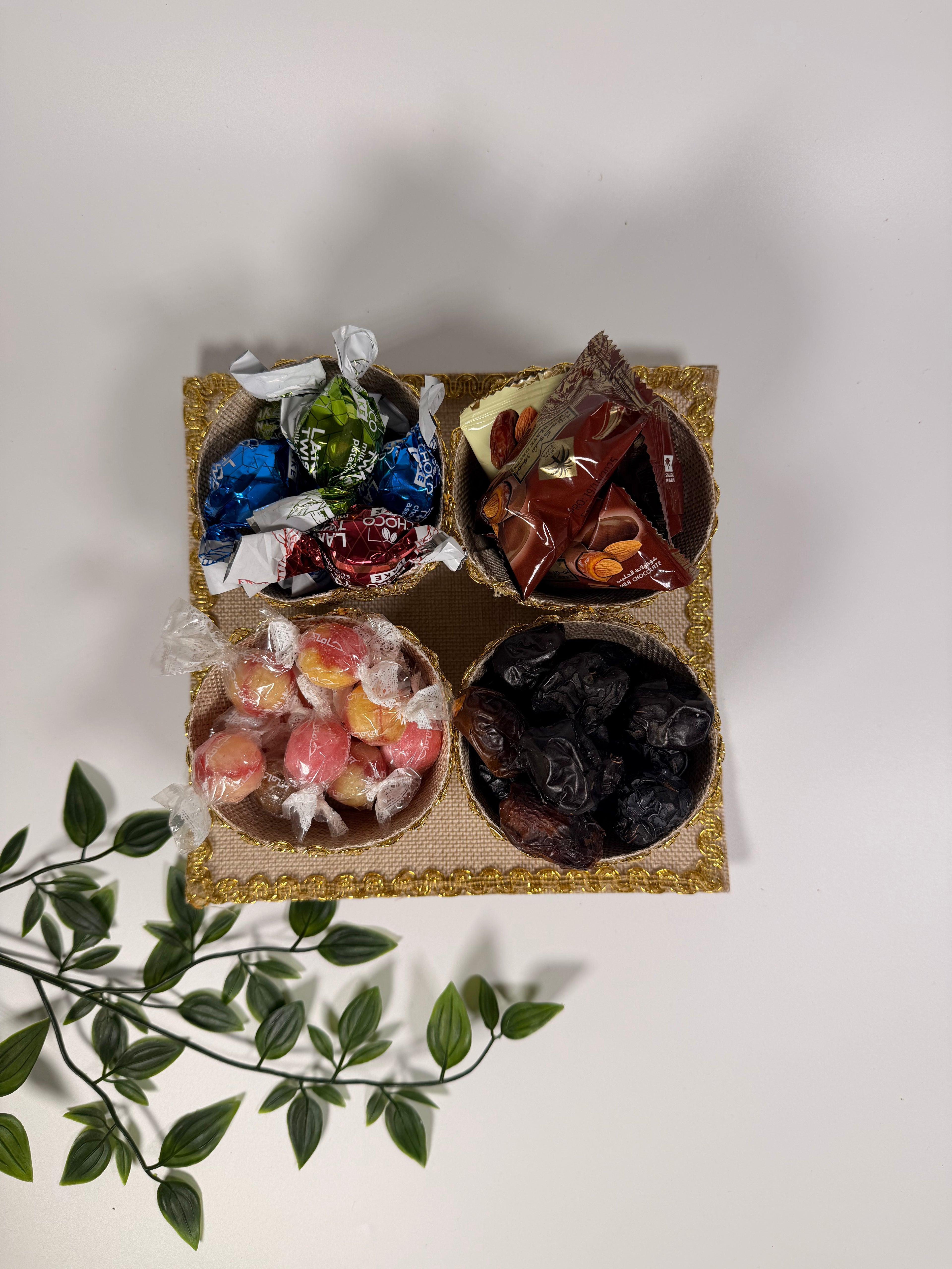 Four Cup Ramadan/Eid Snack Serving Tray