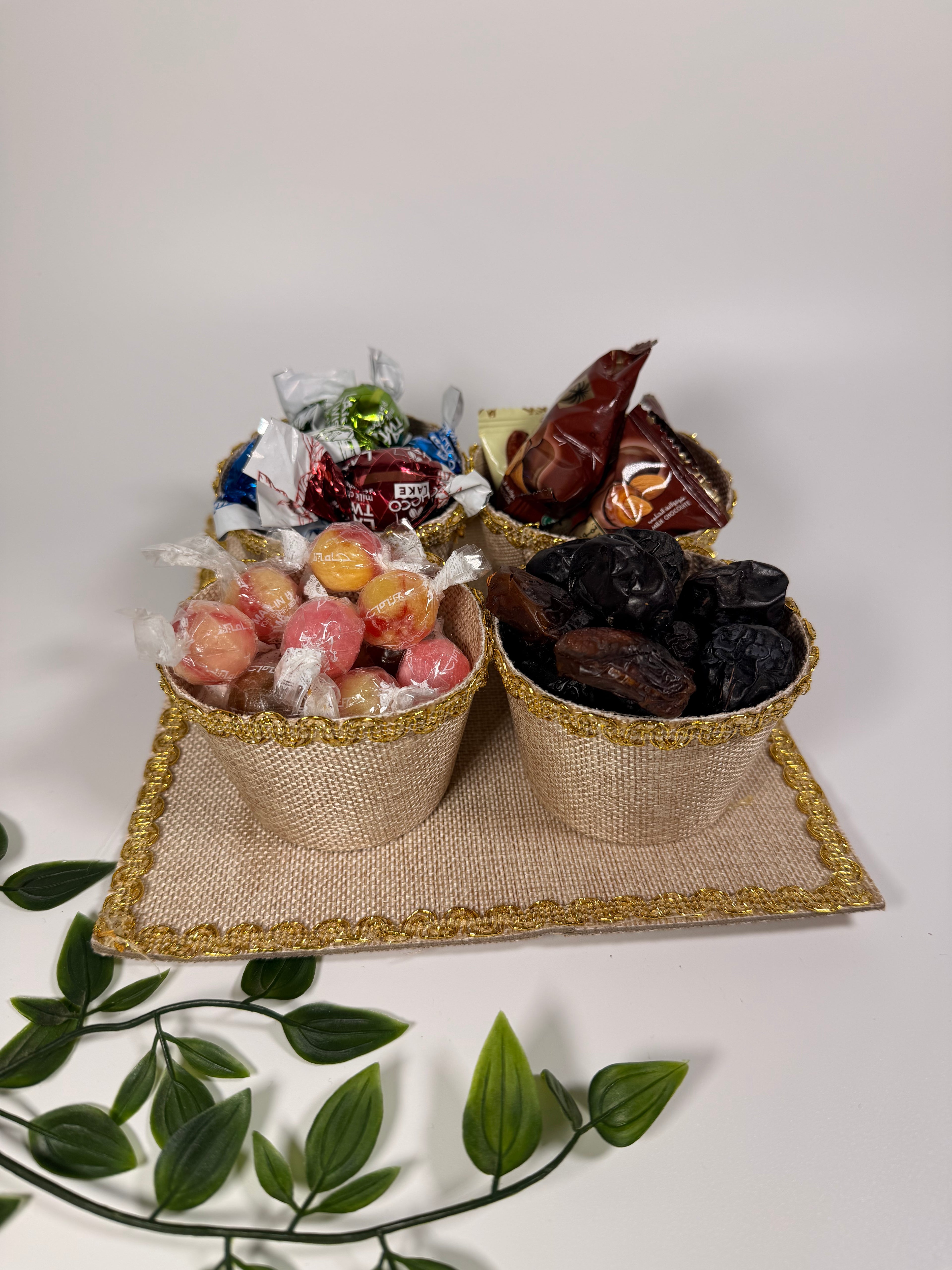 Four Cup Ramadan/Eid Snack Serving Tray