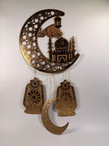Ramadan mubarak Crescent and lantern wall hanging decor
